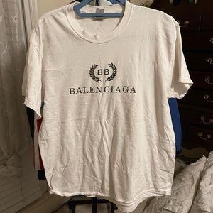 Balenciaga White Large Gildan shirt